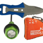 safety in kayak fishing lights knife first aid